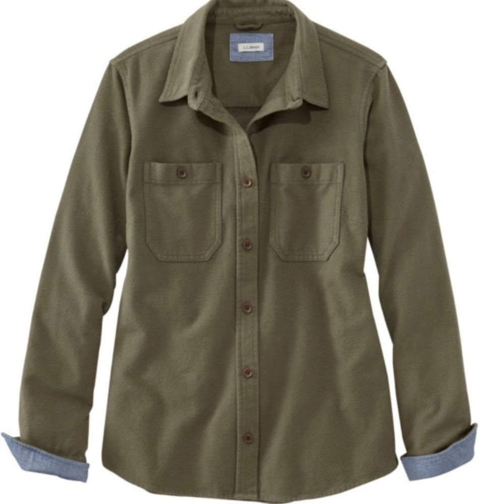 Army green button down